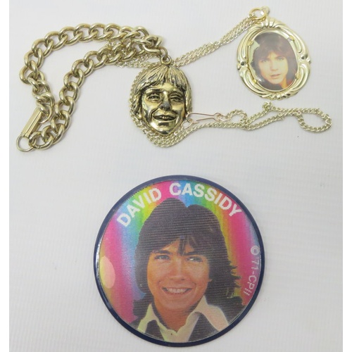 257 - David Cassidy Badge, David Cassidy Patch and David Cassidy pencil case etc