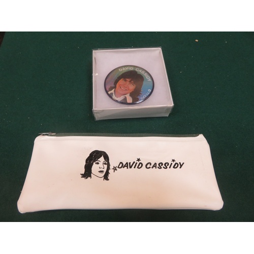 257 - David Cassidy Badge, David Cassidy Patch and David Cassidy pencil case etc