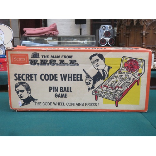 258 - The Man From U.N.C.L.E. Secret Code Wheel Pinball Game by Sears, in original box