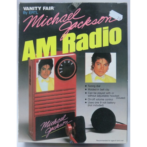 269 - Michael Jackson CD Desk Clock by Dingbat Inc 1999, Michael Jackson Vanity Fair AM Radio by Ertl USA ... 