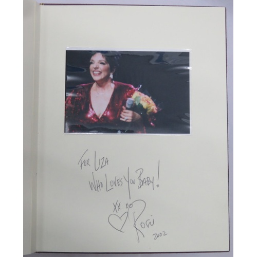 291 - Photograph book housing 47 photographs of Liza Minnelli performing live on last page written For Liz... 