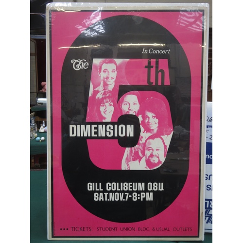 299 - The 5th Dimension Memorial Coliseum Sunday 31st October 1971 Concert Poster, Sergiomendes & Brasil 6... 