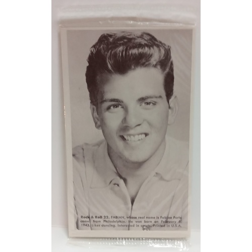 301 - Rock'n'roll Star Trading Card Packs 5c a pack featuring Fabian, Elvis Presley, Chuck Berry and other... 