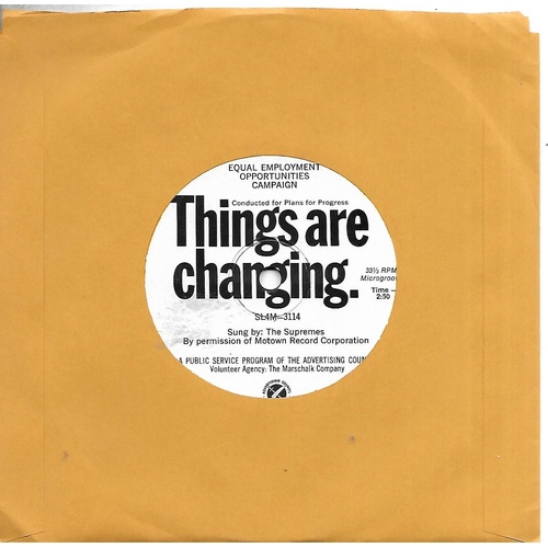 314 - The Blossoms Sing Things Are Changing T4LM-8172-1 single with picture sleeve and Supremes Things Are... 