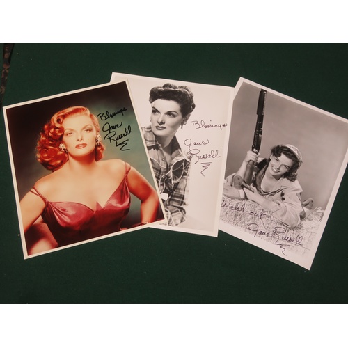 329 - Jane Russell As Long As I Live signed 78 and three Jane Russell signed photographs (4)