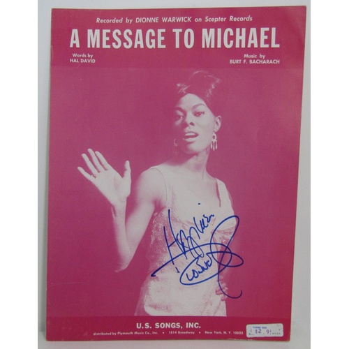 332 - Dionne Warwick sheet music Are You There inscribed “To my favourite producer. Since this is your fav... 