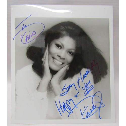 349 - Four signatures all signed to David 2 x Dionne Warwick, 1 x Jimmy Ruffin and Chubby Checker (4)