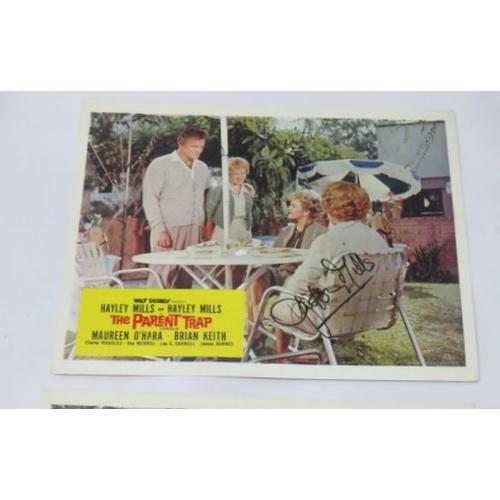 353 - Eight Walt Disney's Parent Trap movie Colour Lobby Cards signed by Hayley Mills, Maureen O’Hara and ... 