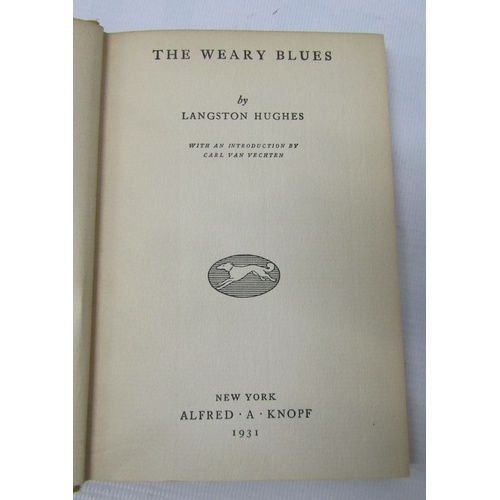 363 - The Weary Blues by Langston Hughes.  Inscribed inside “To Amy Ruth Mahin my Earliest Poems sincerely... 