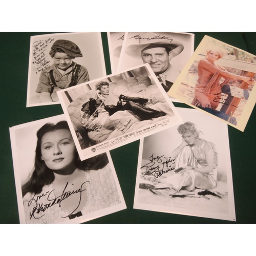 365 - Three Patrick MacNee photographs signed two Gene Autry, Pee Wee One Gwen Verdon, One Penny Singleton... 