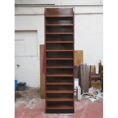 872 - Set of four 20th century bespoke highly polished and veneered storage shelves, possibly for CD's