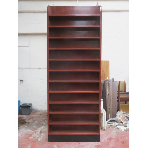 873 - Set of four 20th century bespoke highly polished and veneered storage shelves, possibly for CD's