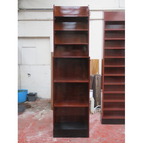 875 - Set of four 20th century bespoke highly polished and veneered storage shelves, possibly for CD's and... 