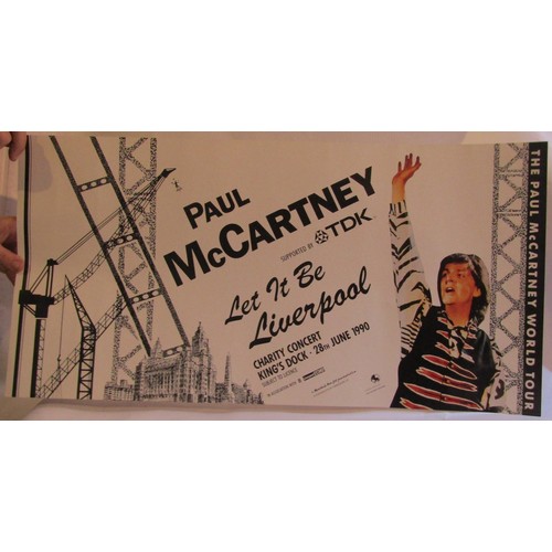 71 - Paul McCartney Let It Be Liverpool Concert Ticket stub and poster 24” x 12”