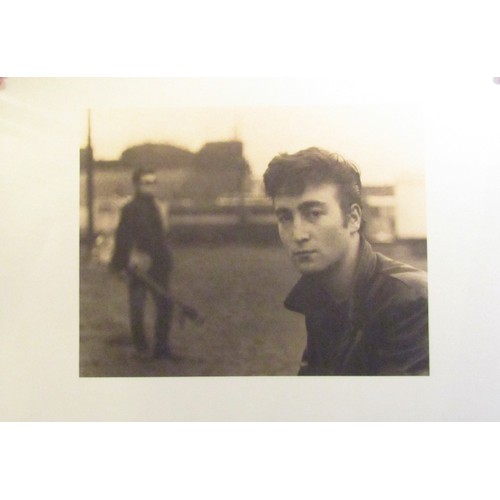 110 - Three Unsigned Astrid Kirchherr prints of John Lennon, The Beatles and George Harrison