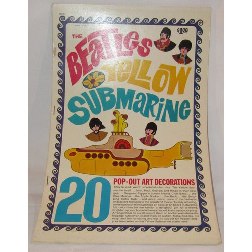 186 - The Beatles Yellow Submarine Pop Out Art Book 1968 and Beatles Panel Poster 1964 formerly the proper... 