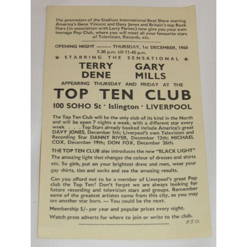 203 - RTV - The Walker Brothers Handbill for Tower Ballroom New Brighton 1965 with two other Handbills fro... 