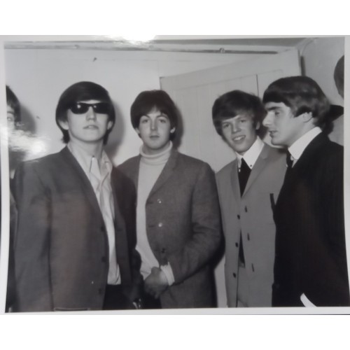 284 - Eight black and white 8×10 of the Beatles with Peter Noone, Wayne Fontana and Cathy McGowan