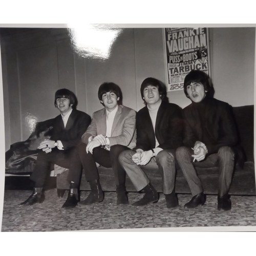 284 - Eight black and white 8×10 of the Beatles with Peter Noone, Wayne Fontana and Cathy McGowan