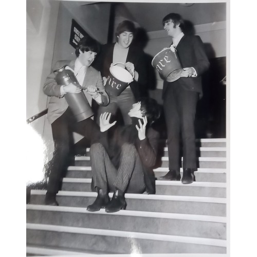 284 - Eight black and white 8×10 of the Beatles with Peter Noone, Wayne Fontana and Cathy McGowan