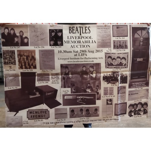 285 - RTV - Beatles 2015 Auction Banner, size approx 46” x 68”