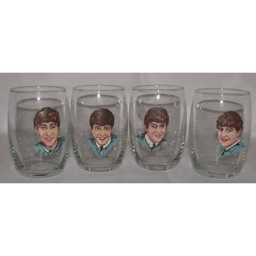 303 - Set of 4 Beatles glasses, manufactured by Joseph Lang & Company Ltd, UK in 1963 for NEMS Enterprises... 