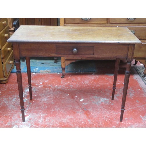 64 - Early 20th century six drawer mahogany side table. Approx. 71cm H x 90cm W x 42cm D