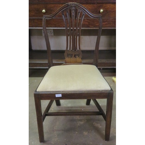96 - 19th century mahogany framed piercework backed armchair, also single chair