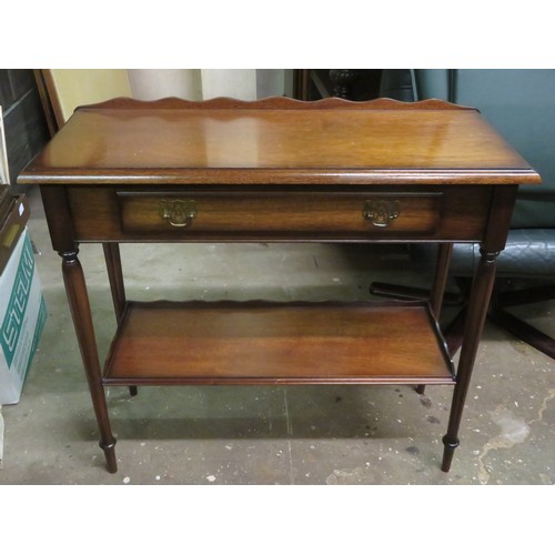 101 - 20th century mahogany single drawer hall table. Approx. 77cm H x 85cm W x 35cm D