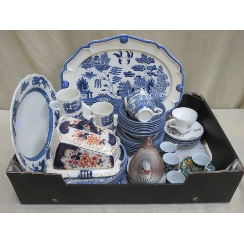 113 - Parcel of various blue and white ceramics, plus other sundry ceramics