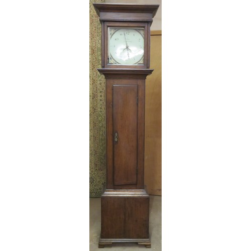 30 - 18th/19th century oak cased longcase clock, with handpainted and enamelled dial, by J. GUY, SHAFTSBU... 