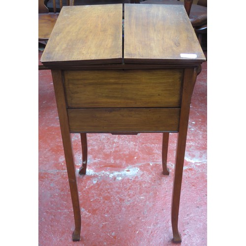 83 - Early 20th century mahogany sewing cabinet plus contents. Approximately 71cm H x 41cm W x 39.5cm D