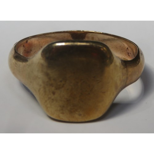 76 - Gold coloured signet ring (stamped 28). weight Approximately 7G