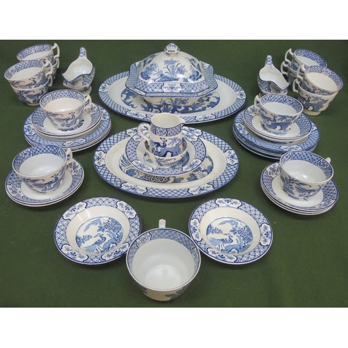 113 - Parcel of Woods and Sons 'Yuan' blue and white china. Approx. 40+ pieces