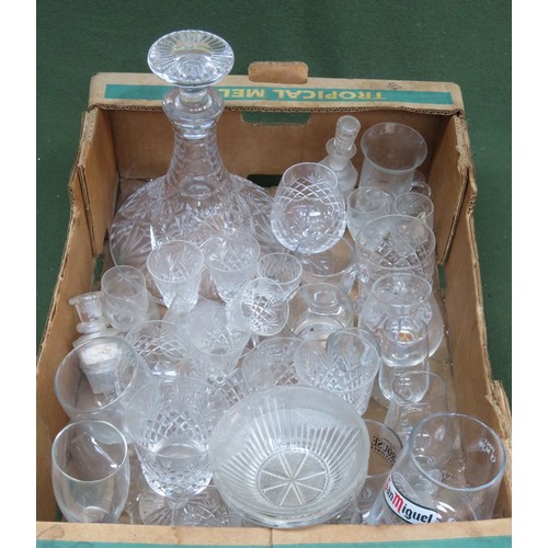 65 - Parcel of various glassware including ships decanter etc