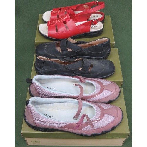 205 - Three pairs of Hotter ladies Strapped shoes