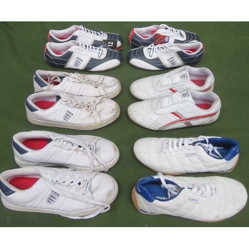 207 - Parcel of England football related trainers/shoes, plus pair of Everton football related trainers/sh... 