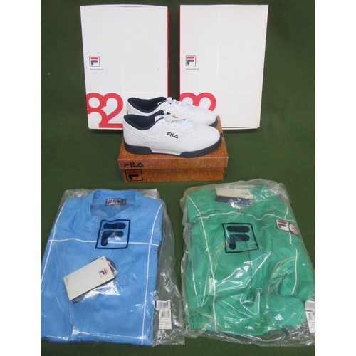 208 - Two Fila Settanta mark III Jackets, size 3XL, plus pair of boxed Fila trainers size 9