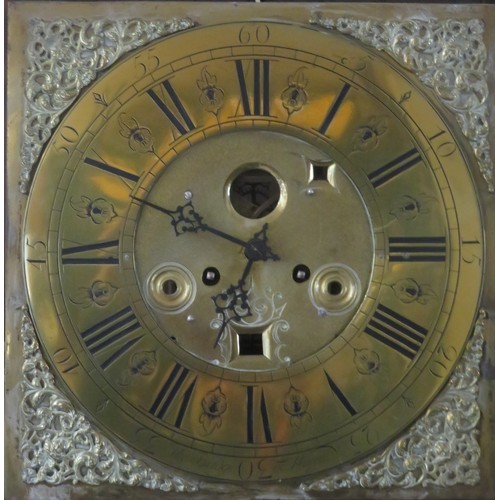 5 - 19th century mahogany inlaid cased longcase clock, with square brass dial, by Thomas Bridge, Wigan. ... 