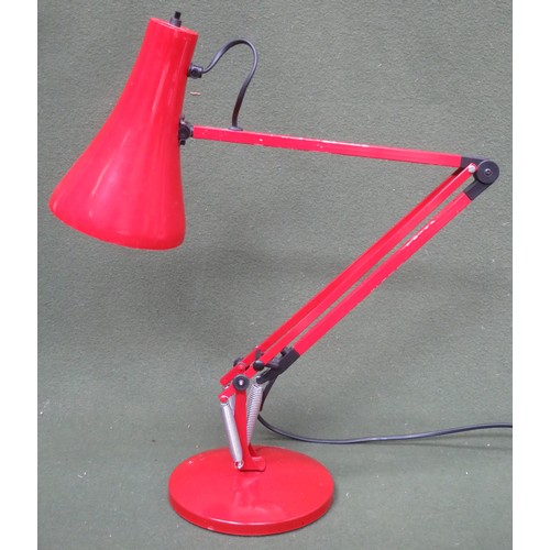 65B - 20th century red angle poise table lamp