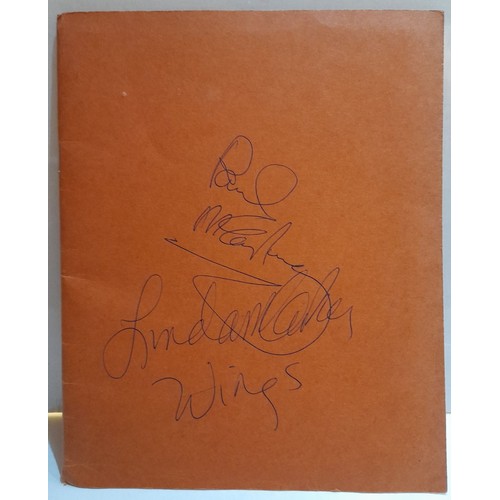 26 - 1975 School travel itinerary signed on the front by Paul & Linda McCartney, Linda has added the word... 