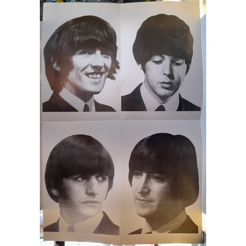 61 - The Beatles Cartoon cover UK tour programme with poster 3rd December to 12th December 1965