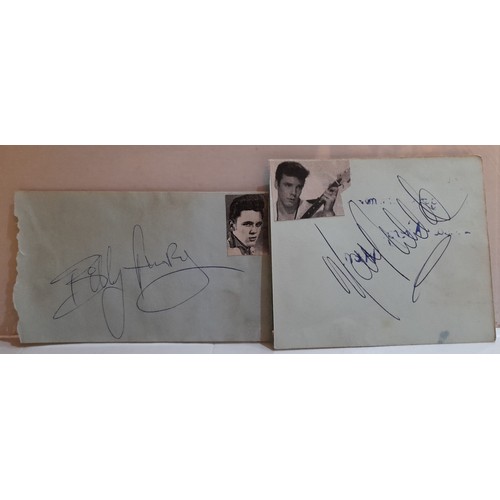 81 - Small collection of 50/60’s signatures including Joe Brown, Billy Fury & Marty Wilde