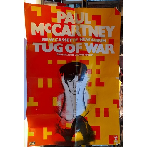 97 - Paul McCartney two Tug of War promotional posters both in used condition