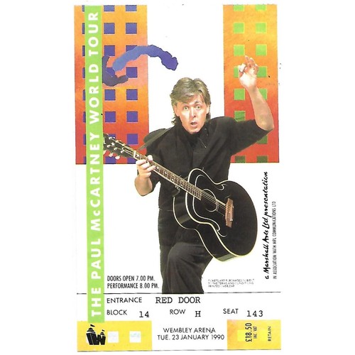 99 - Paul McCartney Let It Be Liverpool Concert Ticket and Wembley Arena Ticket