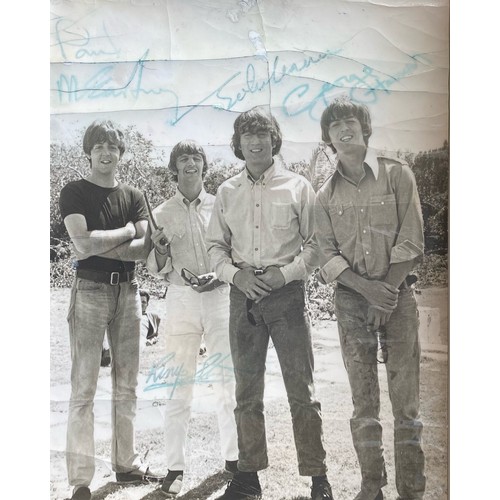 156 - The Beatles Help Bahamas photograph fully signed, photograph has some cracking and damage and autogr... 