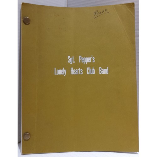 247 - Sgt Pepper’s Lonely Hearts Club Band scripts for the Robert Stigwood film released 1978, with promot... 