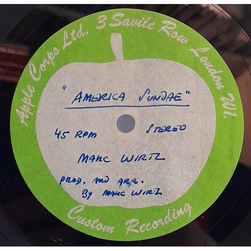 254 - America Sundae by Marc Wirtz Apple Custom Label 45rpm 7” song was released in 1973