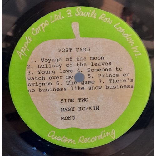 256 - Mary Hopkin Postcard Side Two Mono Apple Custom Label 12” test pressing, album was release 1969