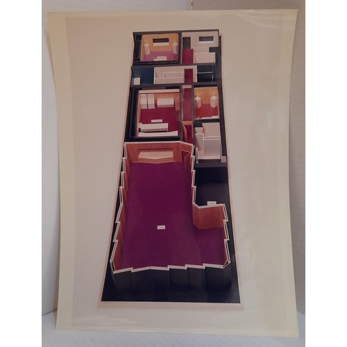 265 - Four 10”x 8” colour photographs of the model layout of Apple Studios 3 Savile Row. In brown envelope... 